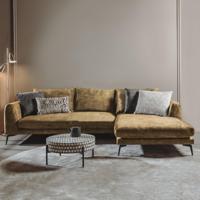 Tower Living 2,5-zits Loungebank 'Nottingham' Velvet, Rechts, kleur Mosterdgeel - thumbnail