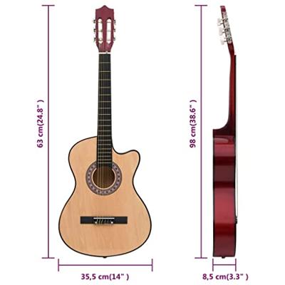 VidaXL 12-delige gitaarset cutaway met 6 snaren western akoestisch 38"