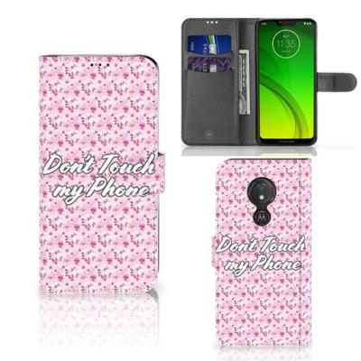 Motorola Moto G7 Power Portemonnee Hoesje Flowers Pink DTMP Motorola Moto G7 Power Portemonnee Hoesje Flowers Pink DTMP