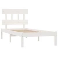Bedframe massief hout wit 120x190 cm - thumbnail