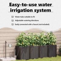 Tuin Bloempot 4 pcs Bruin Staal - thumbnail