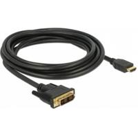 Delock 85585 HDMI-kabel DVI / HDMI Aansluitkabel DVI-D 18+1-polige stekker, HDMI-A-stekker 3 m Zwart Afgeschermd (drievoudig), Vergulde steekcontacten - thumbnail