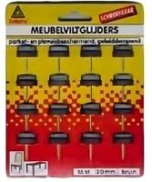 Meubelviltglijder schr.bruin 20mm Deltafix - Deltafix - thumbnail