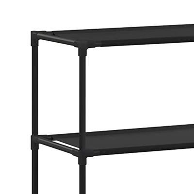 VidaXL Opbergrek voor boven wasmachine 3-laags 69x28x169 cm zwart - thumbnail