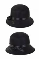 Hoed Charleston lady zwart - thumbnail