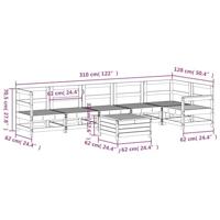 7-delige Loungeset massief grenenhout wit - thumbnail
