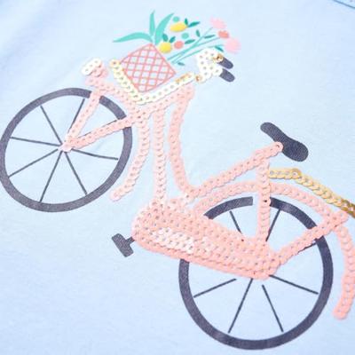 Kindershirt fiets 116 lichtblauw Kindershirt fiets 116 lichtblauw