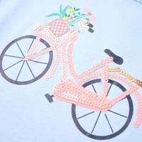 Kindershirt fiets 116 lichtblauw - thumbnail