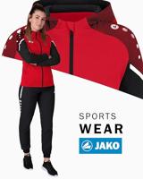 JAKO 6822D Jas Met Kap Performance Dames - Rood/Zwart - 44 - thumbnail