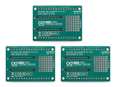 Arduino Nano Screw Terminal Adapter (3 Boards Pack) [ASX00037-3P] – Set van 3 adapters voor Arduino Nano, maakt eenvoudige bedrading met schroefaansluitingen mogelijk voor prototyping en projecten.