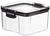 Sistema Voorraaddoos Tritan Vierkant 460 ml Transparant/Zwart - thumbnail