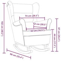 Schommelstoel 74x90x102 cm stof zwart - thumbnail