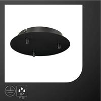 FITU drievoudig rozet zwart plafond - thumbnail