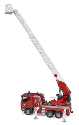 Bruder 03591 Scania Super 560R Brandweerwagen + Draaitafelladder + Waterpomp + Licht en Geluid - thumbnail