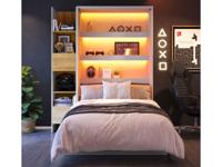 Opklapbed CONCEPTION JUNIOR 120x200 cm zilvergrijs (verticaal) met matras - thumbnail