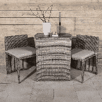 Nohr Bistroset 'Daneisha' Wicker, kleur Grijs - thumbnail