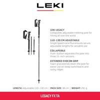 Leki Legacy FX TA Wandelstokken Silver-Gray/Bright-Red/Black 110-130 cm - thumbnail