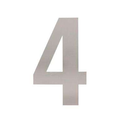 Huisnummer 4 XL hoogte 300mm rvs geborsteld
