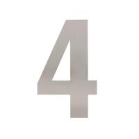 Huisnummer 4 XL hoogte 300mm rvs geborsteld - thumbnail