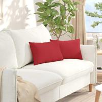 VidaXL Sofa kussens 2 pcs rood 50 x 30 cm stof - thumbnail
