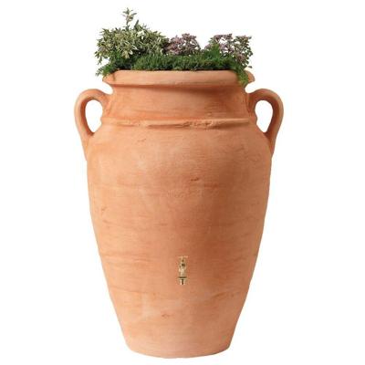 Garantia Amphore regenton met bloembak 600 liter terra