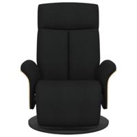 Fauteuil verstelbaar met voetensteun stof zwart - thumbnail