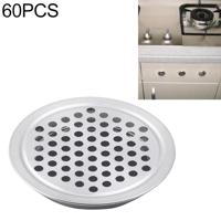 60 stuks 35mm vlakke oppervlakte kast ronde lucht vent roestvrijstaal louvered grille dekking openingen met weinig gaten - thumbnail