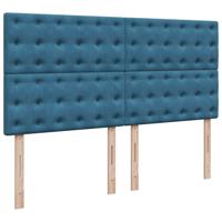 Boxspring met matras fluweel blauw 200x200 cm - thumbnail