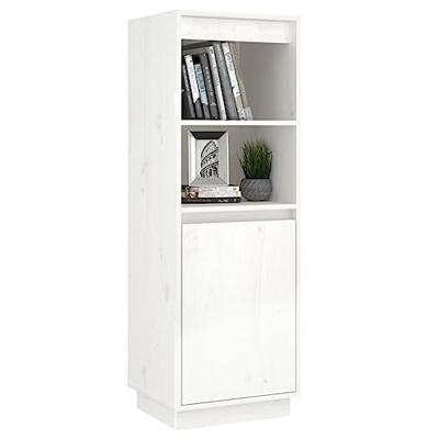 Hoge kast 37x34x110 cm massief grenenhout wit