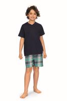 Jongens shortama donker blauw - thumbnail