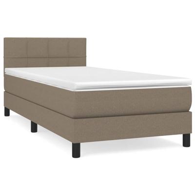 Boxspring met matras stof taupe 90x190 cm