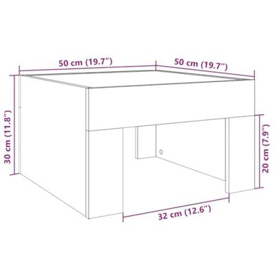 Salontafel met Infinity LED 50x50x30 cm sonoma eikenkleurig