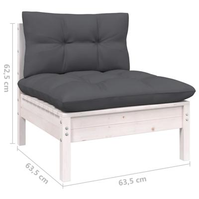 7-delige Loungeset met kussens massief grenenhout - thumbnail