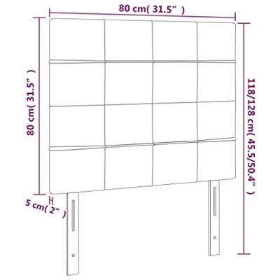 Hoofdborden 2 st 80x5x78/88 cm stof crmekleurig - thumbnail