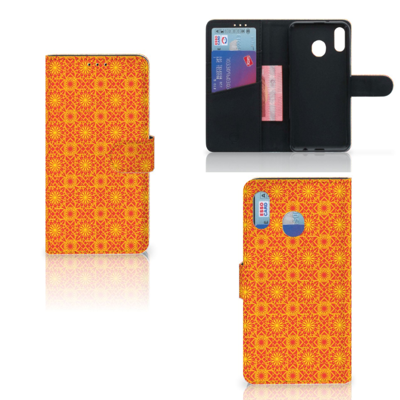Samsung Galaxy M20 Telefoon Hoesje Batik Oranje