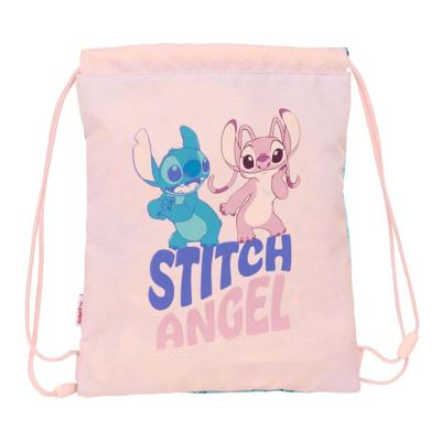 Rugtas met Koordjes Lilo & Stitch Ohana Blauw Roze 26 x 34 x 1 cm