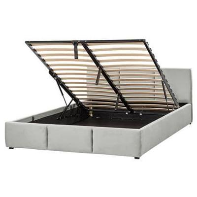 Beliani-BOUSSE-Tweepersoons boxspring-Lichtgrijs-160 x 200 cm-Fluweel Beliani-BOUSSE-Tweepersoons boxspring-Lichtgrijs-160 x 200 cm-Fluweel