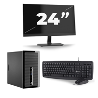 HP ProDesk 400 G2 Micro Tower - Intel Core i7-4e Generatie - 16GB RAM - 256GB SSD - Windows 10 + 1x 24 inch Monitor - thumbnail