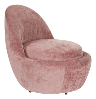 ZILT Fauteuil 'Jenee' Chenille, kleur Roze