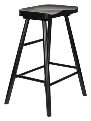 ZILT Barstoel 'Marky' Eikenhout, kleur Zwart (zithoogte 64cm)