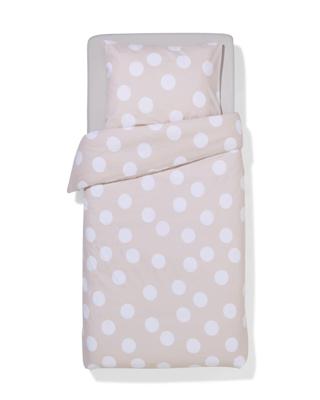 HEMA Dekbedovertrek 140x200/220cm zacht katoen stippen beige (beige)