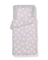 HEMA Dekbedovertrek 140x200/220cm zacht katoen stippen beige (beige) - thumbnail