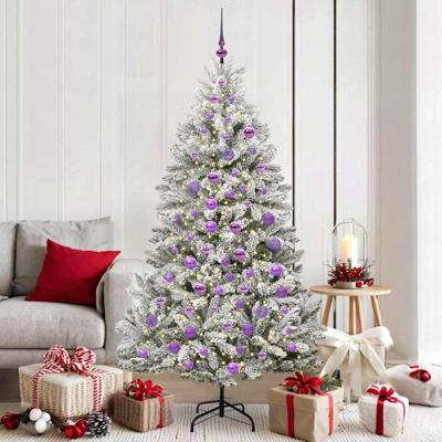 Kunstkerstboom met 300 LED Groen en Wit 180 cm PVC en Metaal