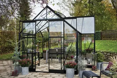 Tuinkamer Garden Room 12,9 zwart 3 mm veiligheidsglas Royal Well - Royal well