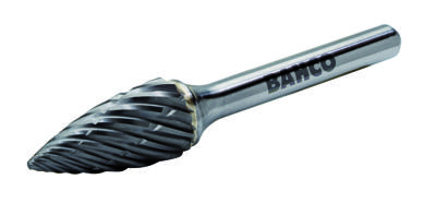 Bahco Stiftfrees | hardmetaal | met boogvormige kop en spitse neus | voor hooggelegeerd staal | 10 mm x 20 mm x 6 mm - G1020S06 Bahco Stiftfrees | hardmetaal | met boogvormige kop en spitse neus | voor hooggelegeerd staal | 10 mm x 20 mm x 6 mm - G1020S06