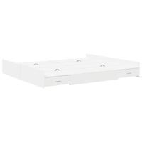Opbergbedframe met hoofdeinde Wit 200 x 200 cm Bewerkt hout - thumbnail