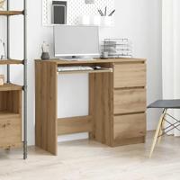 Bureau 90x45x76 cm bewerkt hout artisanaal eikenkleur - thumbnail