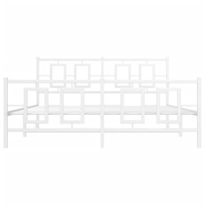 Bedframe met hoofd- en voeteneinde metaal wit 150x200 cm - thumbnail