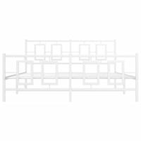 Bedframe met hoofd- en voeteneinde metaal wit 150x200 cm - thumbnail