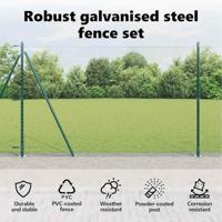 VidaXL Afrasteringspaal groen 10 x 1,6 m (13 mm gaas) staal en pvc - thumbnail